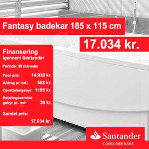 Fantasy badekar til finansiering igennem Santander consumer bank igennem Solbadet