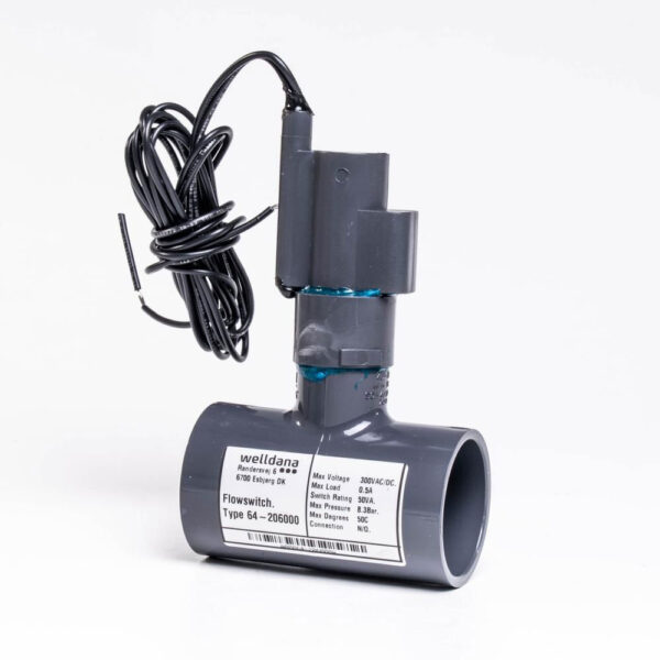 Aqualarm, 48mm flowswitch max 300V ACDC, 0.5A, 50W solbadet