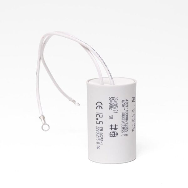 Kondensator 12,5uf L 60 mm Ø 35 mm m.Ledning Til Kripsolpumpe